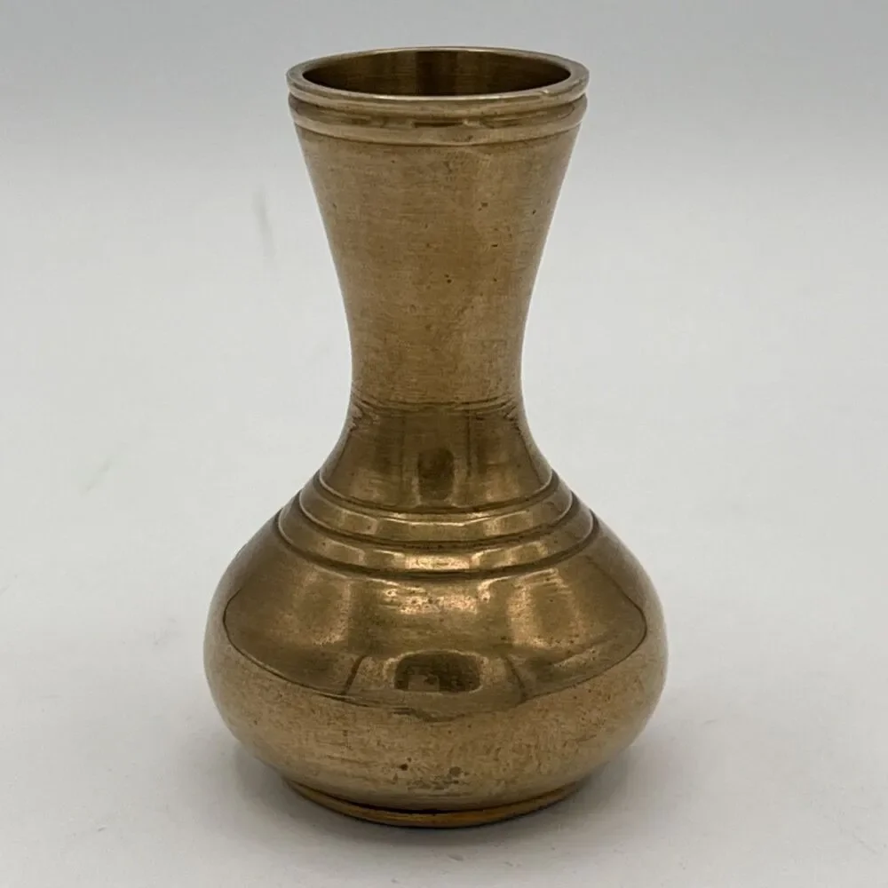 Vintage Miniature Brass Vase 3.2